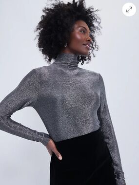Tuckernuck Silver Metallic Ellory Turtleneck size XL